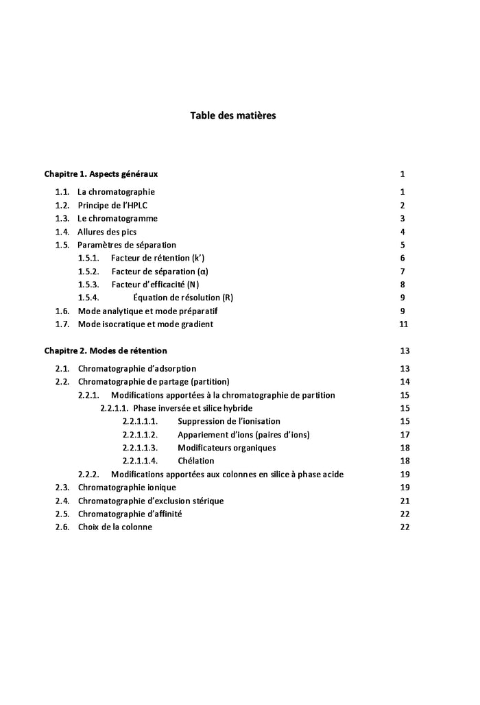 HPLC. Theorie et pratique