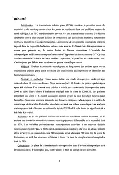 Craniectomie decompressive chez l'enfant traumatise crAnien