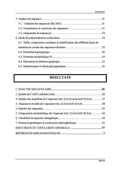 Etude de la diversite genetique du pistachier