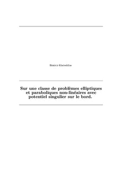 Sur une classe de problemes elliptiques et paraboliques non-lineaires