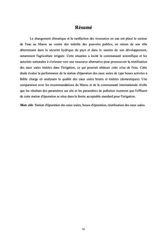 La Réutilisation des eaux usées traitées