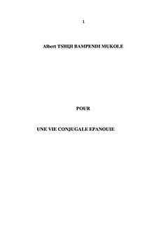 Pour une vie conjugale epanouie