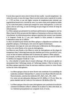 Les fibres optiques silice, fluorés,et sulfures