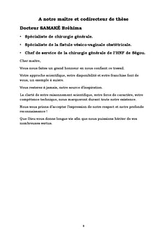 Fistules urogénitales obstétricales à l'hôpital de Ségou au Mali