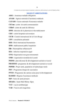 Evaluation des activites medecine humanitaire