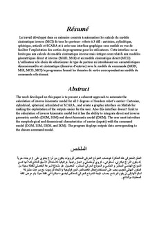 Modelisation geometrique et cinematique des porteurs robot A 3 DDL