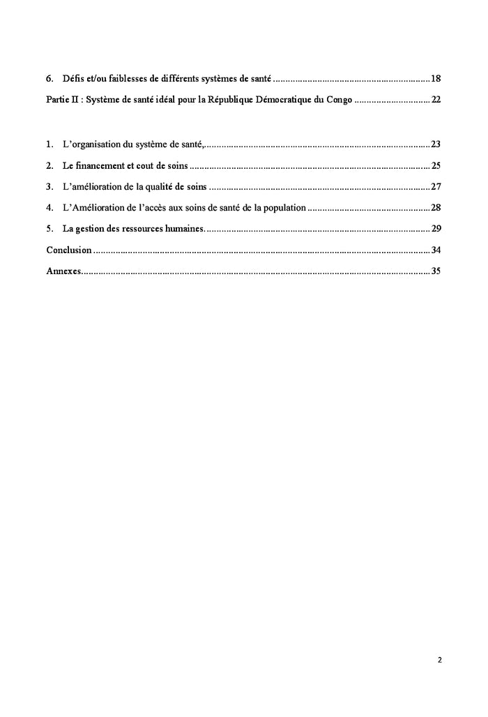 Système de santé de la République Démocratique du Congo