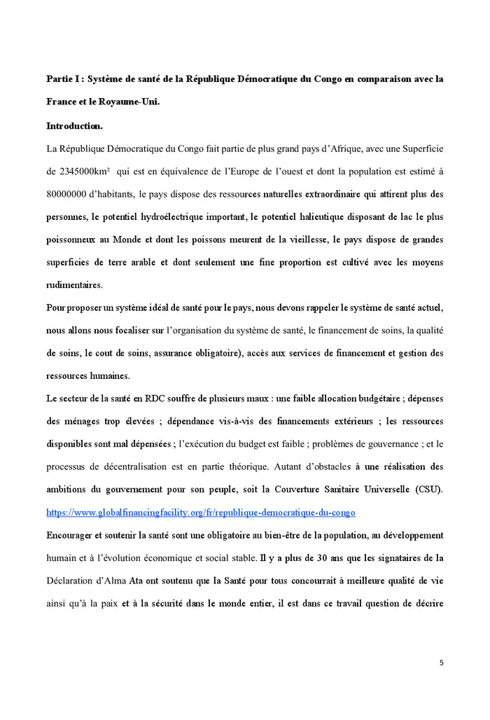 Système de santé de la République Démocratique du Congo