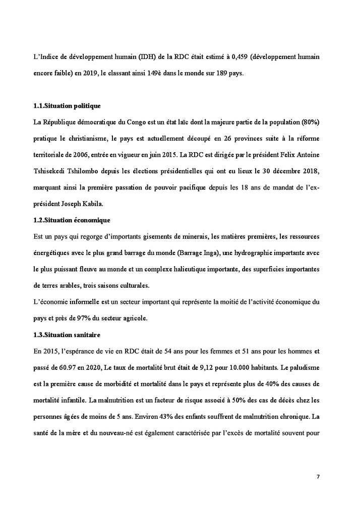 Système de santé de la République Démocratique du Congo