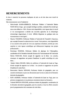 Variabilité pluviométrique en République du Congo