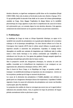 Variabilité pluviométrique en République du Congo