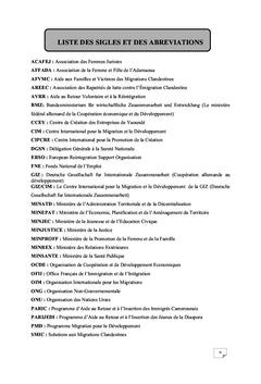 Partenaires internationaux et accompagnement des migrants de retour