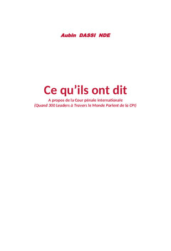 Ce Qu'Ils Ont Dit
