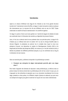 Le risque client dans la finance internationale