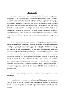 Stratégies de sélection et d'utilisation des manuels de lecture