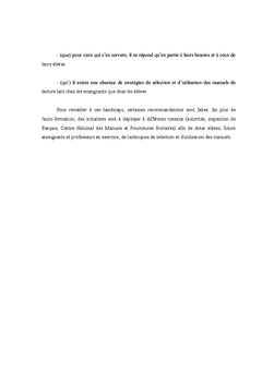 Stratégies de sélection et d'utilisation des manuels de lecture