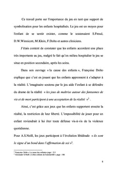Enfants hospitalisés en manque de supports de symbolisation