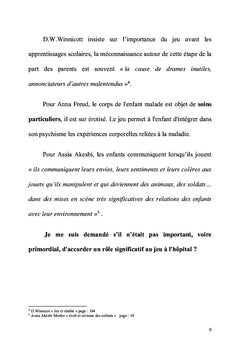 Enfants hospitalisés en manque de supports de symbolisation