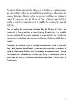 Mécanismes langagiers dans Le Mariage de Figaro et Fin de partie