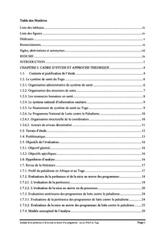 Analyse de la lutte contre le paludisme