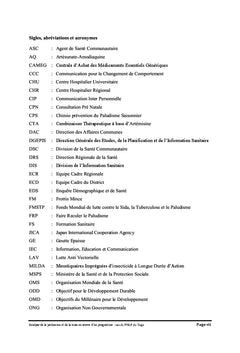 Analyse de la lutte contre le paludisme