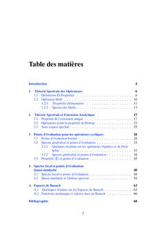 Quelques aspects de la theorie spectrale