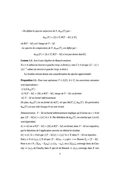 Quelques aspects de la theorie spectrale