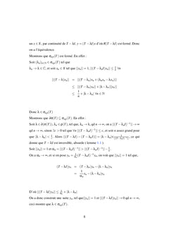 Quelques aspects de la theorie spectrale