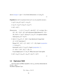 Quelques aspects de la theorie spectrale