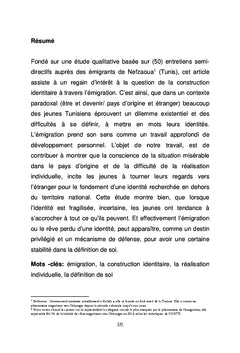 La recherche de s'affirmer à travers l'émigration