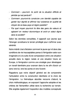 La recherche de s'affirmer à travers l'émigration