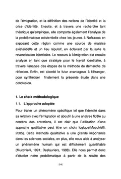 La recherche de s'affirmer à travers l'émigration
