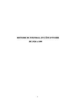 Histoire du football en Côte d'Ivoire de 1920 à 1999