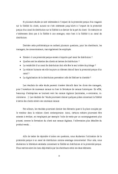 Impact de la proximite perçue d'un canal sur la fidelite
