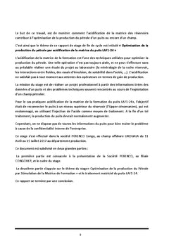 Optimisation de la production du pétrole