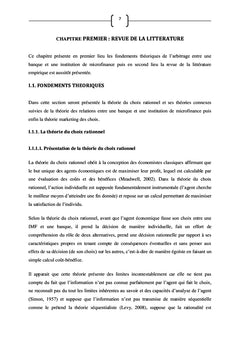Déterminants de l'arbitrage entre une Banque et IMF