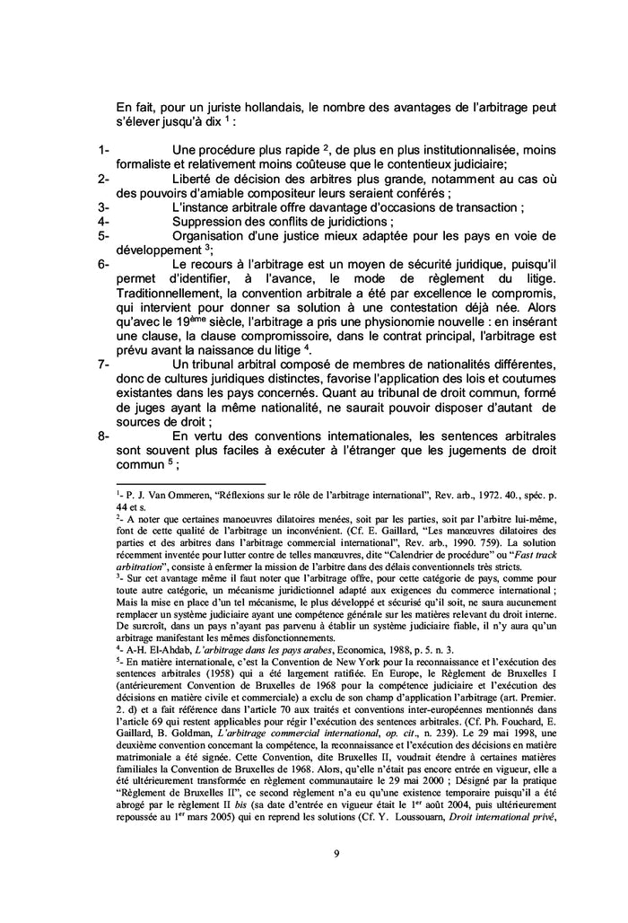 Principes fondamentaux de l'arbitrage commercial international