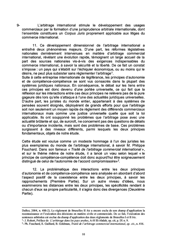 Principes fondamentaux de l'arbitrage commercial international