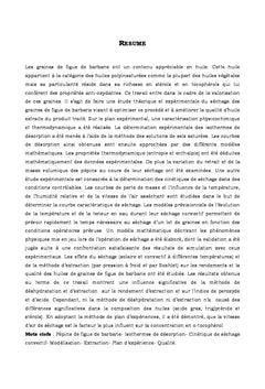 Etude expérimentale et théorique de séchage des pépins figue barbarie