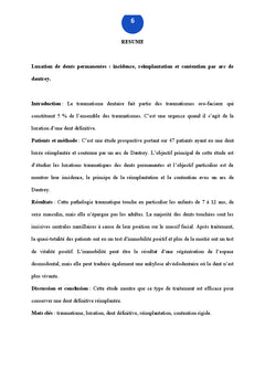 Luxation des dents permanentes