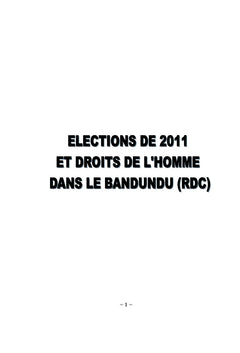 Elections 2011 et Droits de l'Homme dans le Bandundu