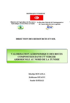 Valorisation agronomique des boues compostées en Tunisie
