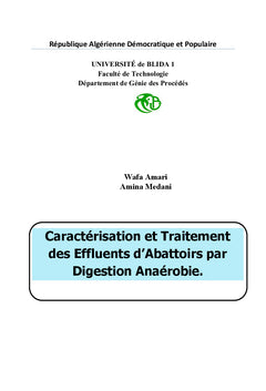 Traitement des Effluents d'Abattoirs par Digestion Anaérobie