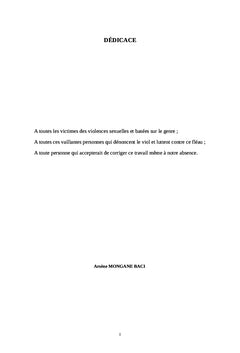 Indemnisation des victimes des violences sexuelles en droit congolais