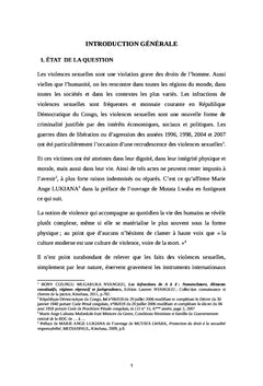 Indemnisation des victimes des violences sexuelles en droit congolais