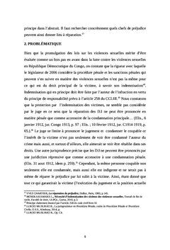 Indemnisation des victimes des violences sexuelles en droit congolais
