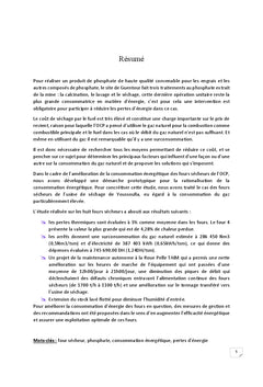 Optimisation énergétique des fours sècheurs de phosphate - OCP -