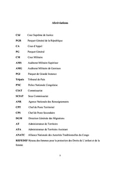 L'administration de la justice au Kasaï Occidental RDC