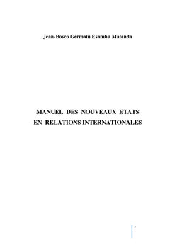 Manuel des Nouveaux etats en Relations Internationales