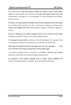 La fiscalité écologique en Tunisie